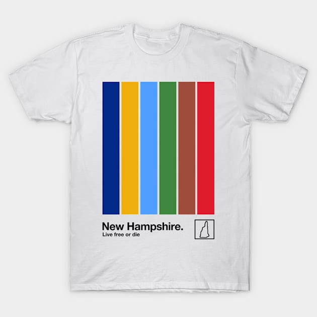 New Hampshire // Original Flag Aesthetic Colors Design T-Shirt by DankFutura